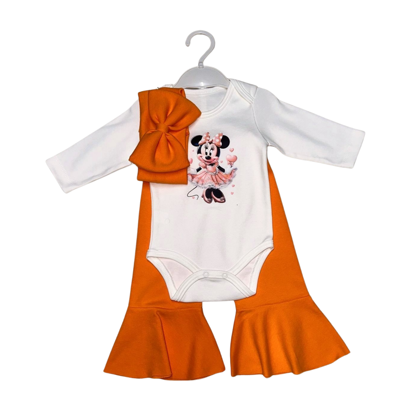 Üçlü Minnie Mouse Baskılı İspanyol Paça Cibinlik Takımı